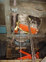  used jack to raise engine to angle right, then able to slide gearbox forward to engage - still took ages to do all this...